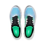Championes de running Cloud 6 Push, color celeste con detalles en verde agua y negro.