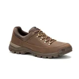 Zapatillas Caterpillar Threshold Hiker Low de cuero color marrón, con forro de malla de nylon, plantilla acolchada, entresuela de EVA y suela de goma.