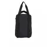Bolso Adidas negro con doble asa de mano y logo de la marca en relieve.