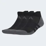 Pack de tres pares de medias deportivas Adidas Climacool de corte bajo, color negro con detalles en gris.