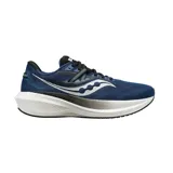 Championes de running Saucony Triumph 20, color azul marino con detalles en blanco y negro. Amortiguación PWRRUN+ ligera y suave, suela de goma resistente y ajuste cómodo.
