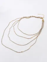 Collar dorado de tres hileras con strass.