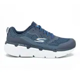 Championes deportivos Skechers Max Cushioning Premier - Vantage, color azul marino con detalles en celeste y blanco. Capellada de malla transpirable, plantilla Air-Cooled Goga Mat y entresuela Ultra Go.