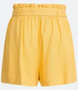 Short clochard color verde claro, de lino, con cintura alta y lazo para ajustar.