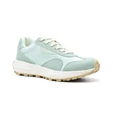 Championes urbanos American Sport Zoe, color gris claro con detalles en rosa pastel y suela color caramelo.