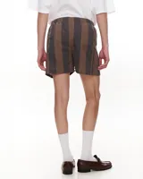 Short de gabardina de algodón con estampado a rayas.