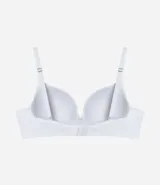 Soutien básico de microfibra color beige, modelo Sustentación, con relleno y breteles regulables.