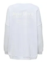 Buzo gris claro melange con cuello redondo y mangas largas. Estampado frontal con la inscripción "New York Sunday".