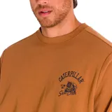 Buzo de frisa color crema con cuello redondo, puños y cintura acanalados. Estampado frontal con el logo de Caterpillar y la leyenda "Power Truck".