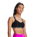 Top deportivo Under Armour negro con tirantes finos con el logo de la marca en blanco.