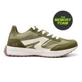 Championes deportivos American Sport Abrus color beige con detalles en marrón y suela marrón. Confeccionados con memory foam.