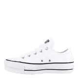 Championes Converse All Star Chuck Taylor Lift con plataforma, color blanco con detalles en negro.
