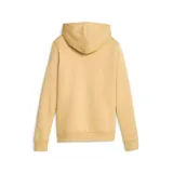 Canguro Puma color arena con capucha forrada en algodón y cordón ajustable, bolsillo tipo canguro, puños y dobladillo acanalados, y logo Puma estampado en blanco en el pecho.