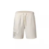 Short beige de entrenamiento con estampado de logotipo en la parte lateral.