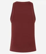 Musculosa blanca de algodón con cuello redondo y sisas anchas.