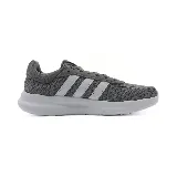 Championes Adidas Lite Racer 4.0 grises, con detalles en blanco y suela Cloudfoam.