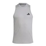 Musculosa deportiva Adidas Train Essentials para hombre, color gris con logo negro en el pecho.