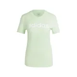Remera ajustada color verde claro con logo Adidas estampado en blanco.