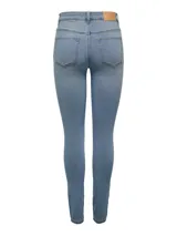 Jean skinny de tiro alto color celeste.