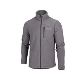 Campera de fleece gris para hombre, con bolsillos con cierre y diseño liviano, ideal para mantener el calor.