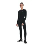 Remera de calce ajustado Under Armour ColdGear Authentics, color negro, de manga larga y cuello redondo.