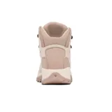 Botas de senderismo Columbia Newton Ridge Waterproof color rosa claro con cordones rosas.