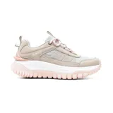 Championes Hi-Tec Dianne color beige con detalles en rosa y suela marrón con plataforma.