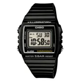 Reloj digital Casio modelo W215H-1AVDF, color negro, con pantalla LCD, funciones de cronómetro, alarma y luz LED. Resistente al agua hasta 50 metros.