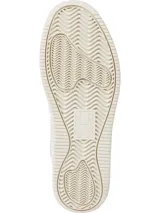Zapatillas urbanas Tommy Jeans blancas y beige, de corte bajo, con cordones, suela gruesa y logo tonal en el lateral y la lengüeta.