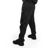 Pantalón de jogging negro con cordón ajustable en la cintura y logo estampado en blanco.