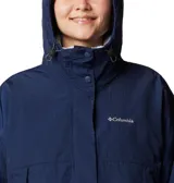 Campera Columbia Laurelwoods III color azul marino, con capucha forrada en polar blanco y cordón ajustable. Cierre frontal con botones a presión y bolsillos laterales con cierre.