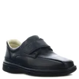 Zapato de cuero negro, marca Lombardino, para hombre, de estilo casual y diseño confortable para diabéticos.