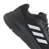 Championes Adidas Cloudfoam Move negros con detalles plateados, capellada de malla y suela de goma.