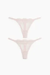 Pack de dos colaless color rosa pálido, de encaje con refuerzo interior.