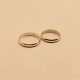 Par de alianzas bombé de plata, de 3mm de ancho.