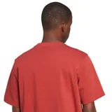 Camiseta de algodón color ladrillo con logo Adidas Trefoil y texto bordado en el mismo tono.