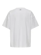 Camiseta blanca de algodón con cuello redondo y manga corta. Estampa frontal con la frase "New York Sunday Sport Athletic Society Health & Leisure Bronx Park" en color negro.