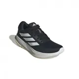 Championes Adidas Supernova Ease, color negro con detalles blancos, ideales para running.
