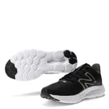 Championes New Balance 411 V3 para hombre, color negro con detalles en blanco y logo de la marca en el lateral. Confeccionados en malla transpirable y suela de goma.
