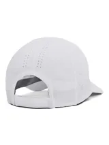 Gorro deportivo Under Armour Velociti color blanco con logo reflectivo en el frente.