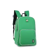 Mochila verde con detalles en blanco y negro, con logo de los Boston Celtics y logo de la NBA.