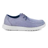 Zapato casual Hi-Tec Robert Z55 de lona azul con cordones y suela blanca.