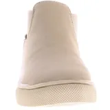 Bota color beige con elastico lateral y suela de goma, diseño minimalista.