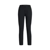 Pantalón de golf azul marino, liviano y elástico, con corte recto y cinturón azul con hebilla metálica.