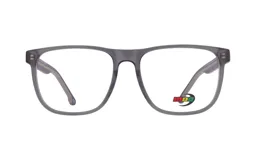 Armazón para lentes de receta MDQ modelo Z01, color gris. Diseño rectangular con patillas delgadas.
