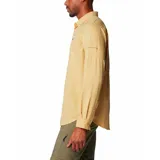 Camisa de hombre Columbia Silver Ridge, color beige, de manga larga con botones para enrollar, dos bolsillos frontales con botón, ventilación en la espalda y protección solar UPF 50.