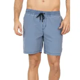 Short de baño Volcom Swell color azul con cintura elástica y cordón ajustable.
