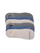 Pack de seis pares de medias invisibles Calvin Klein en colores gris, azul y beige.