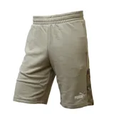Short deportivo Puma Ess Camo 10 color marrón con estampado de camuflaje en el lateral y logo de la marca en blanco.