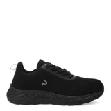 Championes negros de tela con suela blanca.